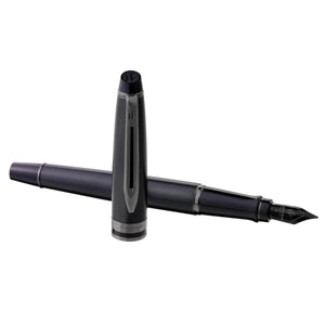 Waterman Expert Fountain Pen - Metallic Black + Gunmetal Trim - Medium
