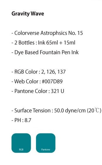 Galvanograph Ink Color Colorverse Bottled Ink Set - Gravity Wave – Duly Noted Stationery